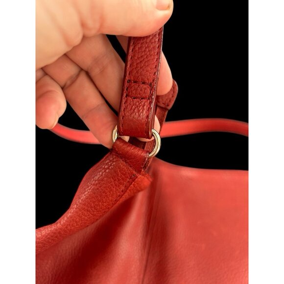 Vintage St Johns Bay Genuine Red Pebble Leather Hobo Shoulder Bag Purse 13 x 9 - Picture 3 of 12